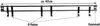 A product shot of a metal kitchen rail with hooks. Produktbild-Vorschau