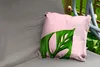 MuchoWow® Outdoor Kissen - Botanisches Blatt auf rosa Produktbild-Vorschau 2