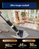 A living room scene with people using a vacuum cleaner and floor washer. Produktbild-Vorschau