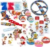 A collection of Paw Patrol themed items, including keychains, lotions, and stickers, arranged on a white background. Náhled obrázku produktu