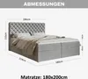 MOTIVENA Nero Chesterfield Boxspringbett 180x200 Grau Samt Produktbild-Vorschau 7