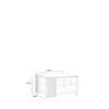 A line drawing of a coffee table with dimensions indicated. Voir les images du produit