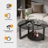 Couchtisch Runder Beistelltisch, Ø60x 45cm, 2 Ebenen mit Produktbild-Vorschau 3