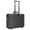 A black leather trolley bag shown from the back. Voir les images du produit