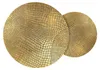 Wohnling Satztisch 2er Set rund in Gold mit Alu-Tischplatten in Gesamtansicht von oben mit strukturierter Oberfläche. Podgląd zdjęcia produktu