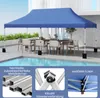 A blue pop-up canopy tent set up over a patio dining set next to a swimming pool. Podgląd zdjęcia produktu