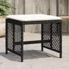 vidaXL Gartenhocker mit Kissen 4 Stk. Schwarz 41x41x36 cm Produktbild-Vorschau 2