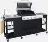 A black gas grill with a sink and side burner, shown on a white background. Produktbild-Vorschau