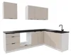 Eckküche - 260x170 cm - Beige Matt - MDF - mit schwarzer Produktbild-Vorschau 9