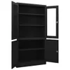 Büroschrank Schwarz 90x40x180 cm Stahl Produktbild-Vorschau 4
