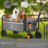 A girl and a dog are in a garden with a KESSER® wagon. Produktbild-Vorschau