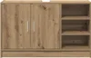 A wooden cabinet with two doors and open shelves. Náhled obrázku produktu