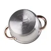 The bottom of a stainless steel pot with gold handles is shown against a white background. Náhľad obrázku produktu