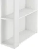 A close-up view of the shelves of a white bookshelf. Anteprima dell’immagine prodotto