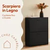 CASABEL Scarpiera 12 paia, ante e struttura nere Anteprima dell’immagine prodotto 3