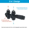 A diagram illustrating a 2-in-1 design for a heating valve, showing two different connection configurations. Podgląd zdjęcia produktu