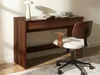 BELIANI Schreibtisch Dunkelbraun Faserplatte 110 x 50 cm Produktbild-Vorschau 4