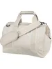 A beige duffel bag with white and beige stripes, shown from a side angle against a white background. Anteprima dell’immagine prodotto