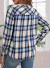 ASKSA Damen Bluse Kariertes V-Ausschnitt Longbluse Casual Produktbild-Vorschau 6