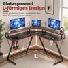 HOMCOM Gaming Tisch L Form Computertisch mit Steckdosen, Produktbild-Vorschau 4