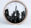 Holzuhr 20fi cm wanduhr - Stadtgebäude Produktbild-Vorschau 1