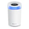 A white cylindrical Brandson humidifier with blue LED lighting is shown in a studio setting against a white background. Produktbild-Vorschau