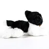 Katze schwarz weiß 22 cm liegend Kuscheltier Produktbild-Vorschau 3
