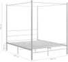 vidaXL Posteľ s baldachýnom biela kovová 160x200 cm Náhľad obrázku produktu 5