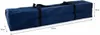 A dark blue storage bag for a folding pavilion is shown against a white background, with dimensions indicated. Produktbild-Vorschau