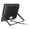 The back view of a black LED floodlight with its stand and power cable. Produktbild-Vorschau