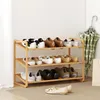 HOMCOM Étagère à chaussures en bambou à 3 niveaux, Voir les images du produit 2