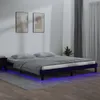 vidaXL Massivholzbett mit LEDs Schwarz 140x190 cm Produktbild-Vorschau 2