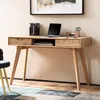 A wooden desk with a laptop, books, and office supplies, placed in a room with a chair and a rug. Anteprima dell’immagine prodotto