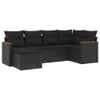 vidaXL 6-tlg. Garten-Sofagarnitur mit Kissen Schwarz Poly Produktbild-Vorschau 1