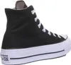 A side view of a black Converse Chuck Taylor All Star high-top platform sneaker. Voir les images du produit
