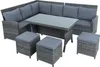 Polyrattan Sitzgruppe Essgruppe Couch Sofa Set Lounge Produktbild-Vorschau 5