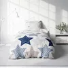4 teilig Winter Bettwäsche 135x200 cm Sterne blau weiß Produktbild-Vorschau 2