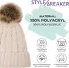 styleBREAKER Zopfmuster Bommelmütze, Strickmütze mit Produktbild-Vorschau 4