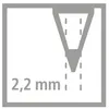 A diagram showing the tip of a pencil with a measurement. Produktbild-Vorschau