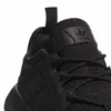 A close-up view of the top of a black Adidas shoe. Podgląd zdjęcia produktu