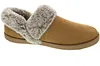 A single brown slipper with faux fur trim is shown against a white background. Produktbild-Vorschau