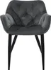 A single gray velvet dining chair with black legs is shown against a white background. Produktbild-Vorschau