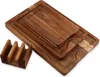 A set of wooden cutting boards with a holder. Produktbild-Vorschau