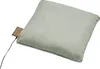 A light green massage cushion with a brown tag and a black wire attached, shown on a white background. Produktbild-Vorschau