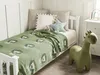 BELIANI Koc zielony bawełniany 130 x 170 cm ze wzorem w lwy Podgląd zdjęcia produktu 2