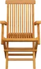 Gartenstühle mit Weinroten Kissen 3 Stk. Massivholz Teak Produktbild-Vorschau 7