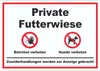 Private Futterwiese Betreten und Hunde verboten Schild A0 Produktbild-Vorschau 1