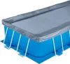 A rectangular above-ground swimming pool with a gray cover. Anteprima dell’immagine prodotto