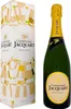 A bottle of Jacquart Mosaique Brut champagne and its gift box are displayed against a white background. Produktbild-Vorschau