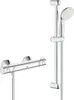 A chrome shower faucet and showerhead on a white background. Podgląd zdjęcia produktu